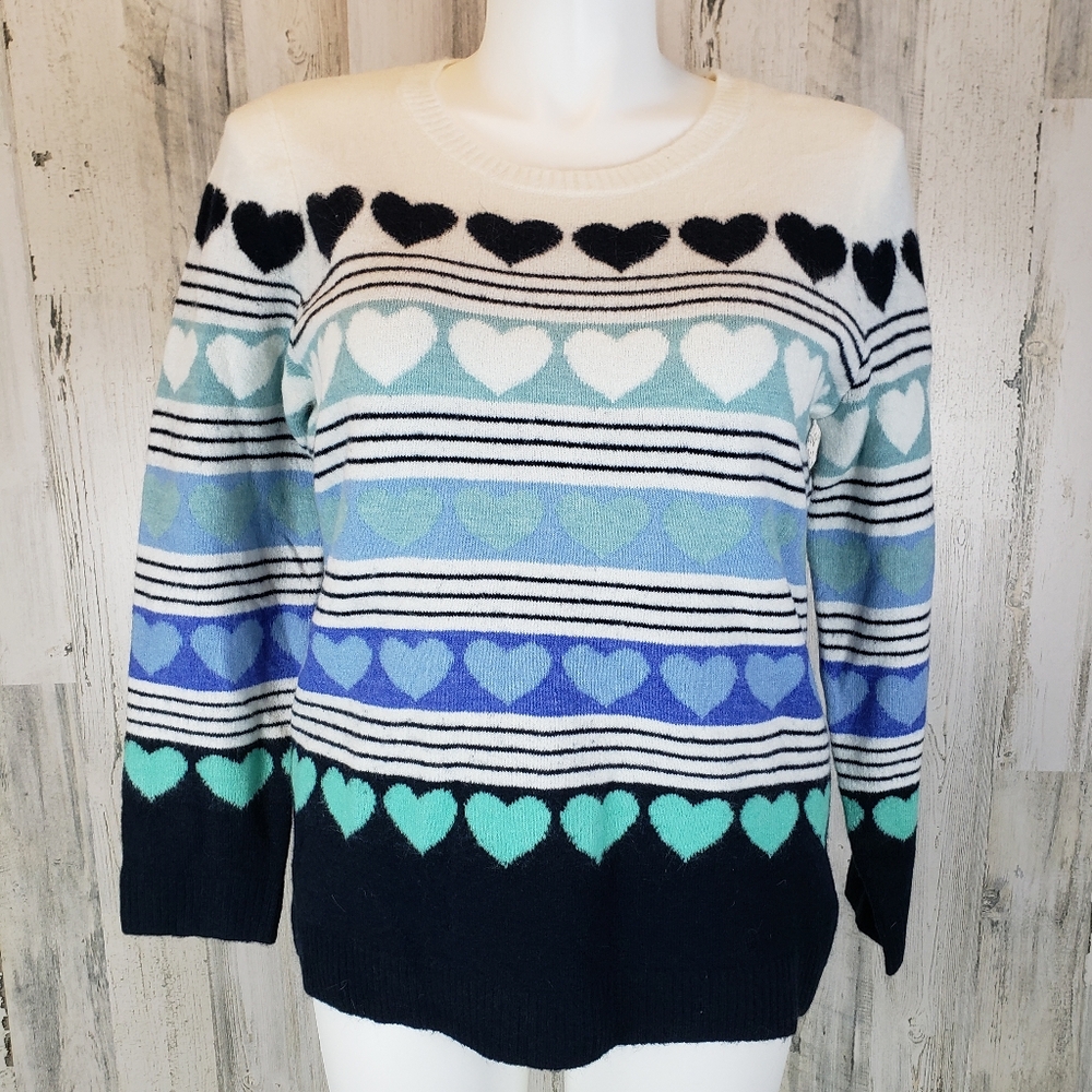 Talbots Multicolor Heart Sweater Size 1X